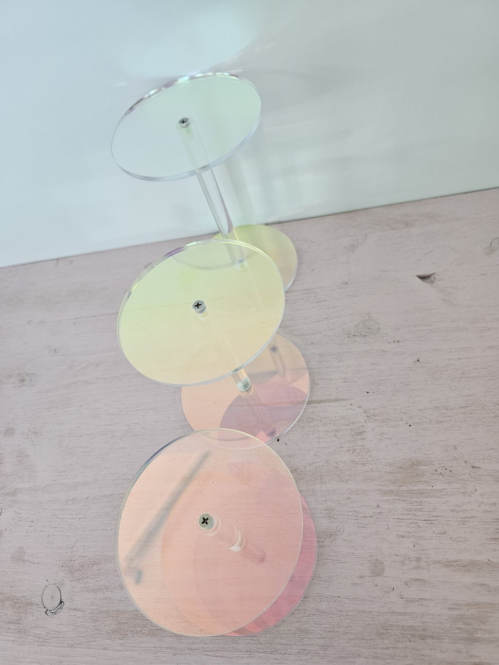 heavenly HOYA Acryl-Podest transparent holo 3 Stück Säule Präsentationsständer