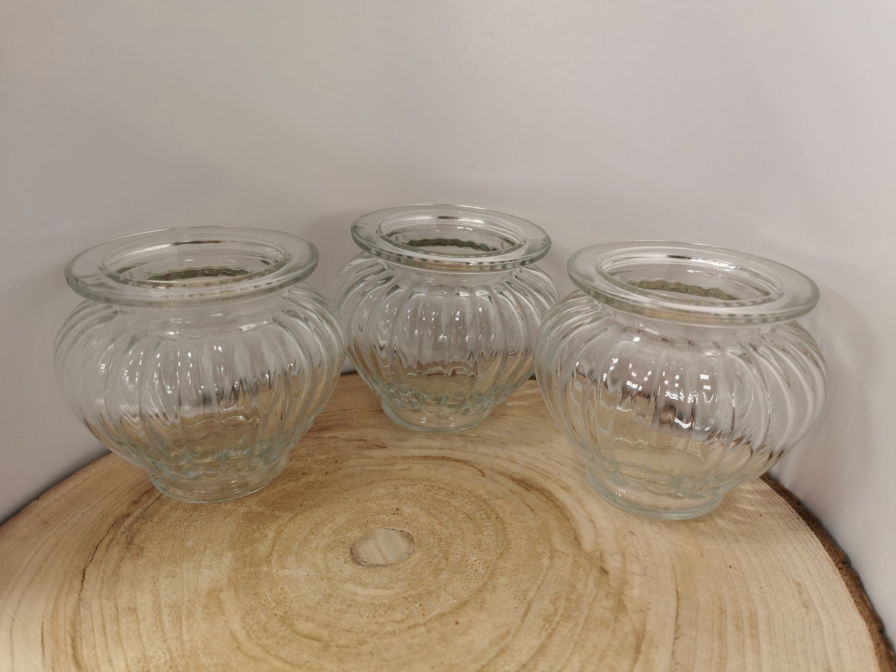 3er Set Teelichtglas Dekoglas Bewurzelungsglas  9cm x 10cm