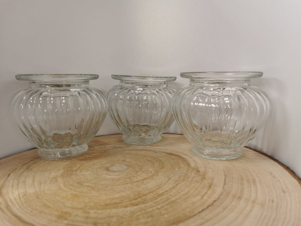 3er Set Teelichtglas Dekoglas Bewurzelungsglas  9cm x 10cm