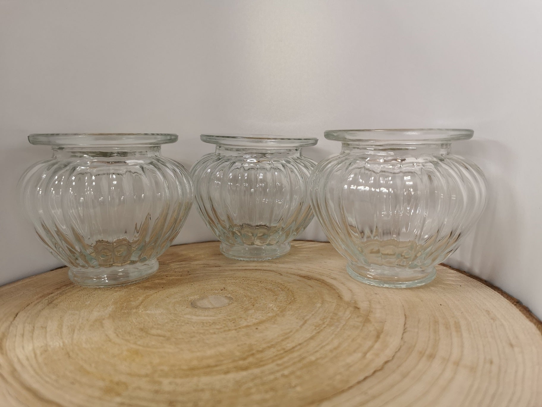 3er Set Teelichtglas Dekoglas Bewurzelungsglas  9cm x 10cm