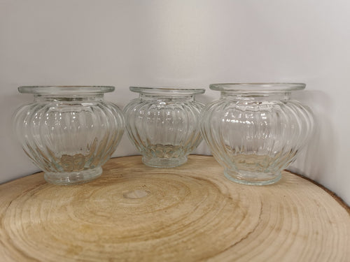 3er Set Teelichtglas Dekoglas Bewurzelungsglas  9cm x 10cm