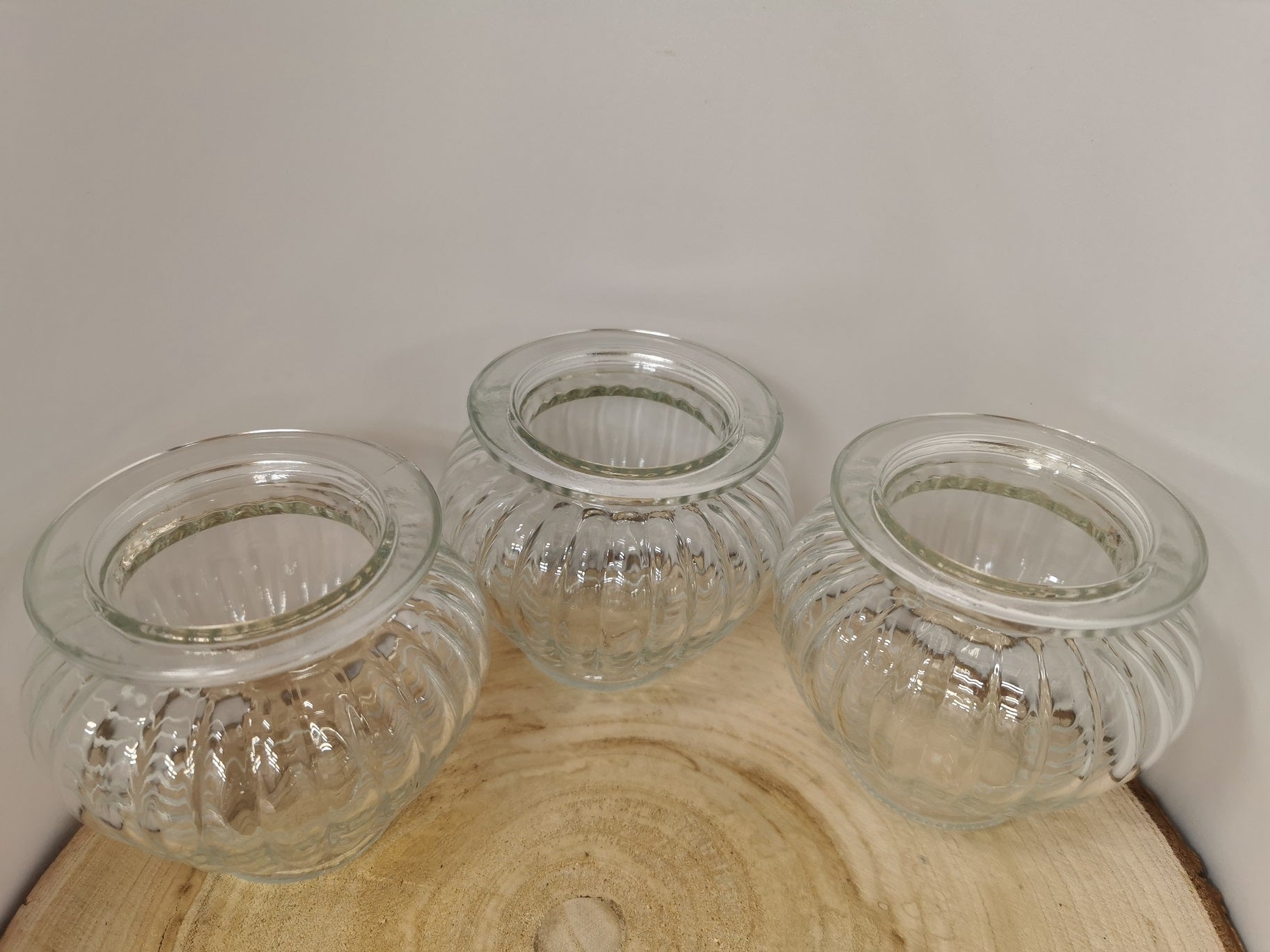 3er Set Teelichtglas Dekoglas Bewurzelungsglas  9cm x 10cm