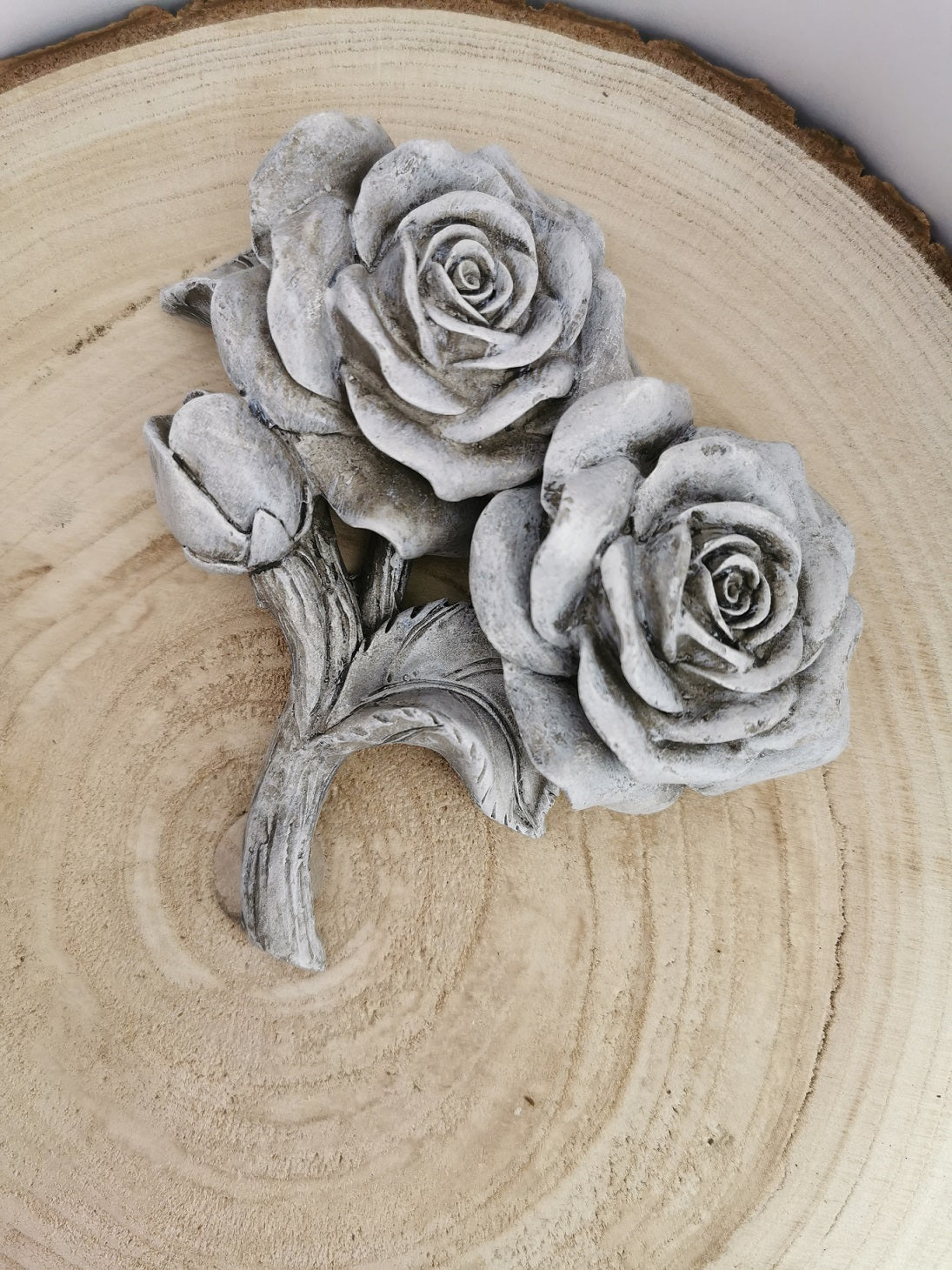Rose mit/ohne Stiel Steinoptik shabby chic Landhaus-Stil